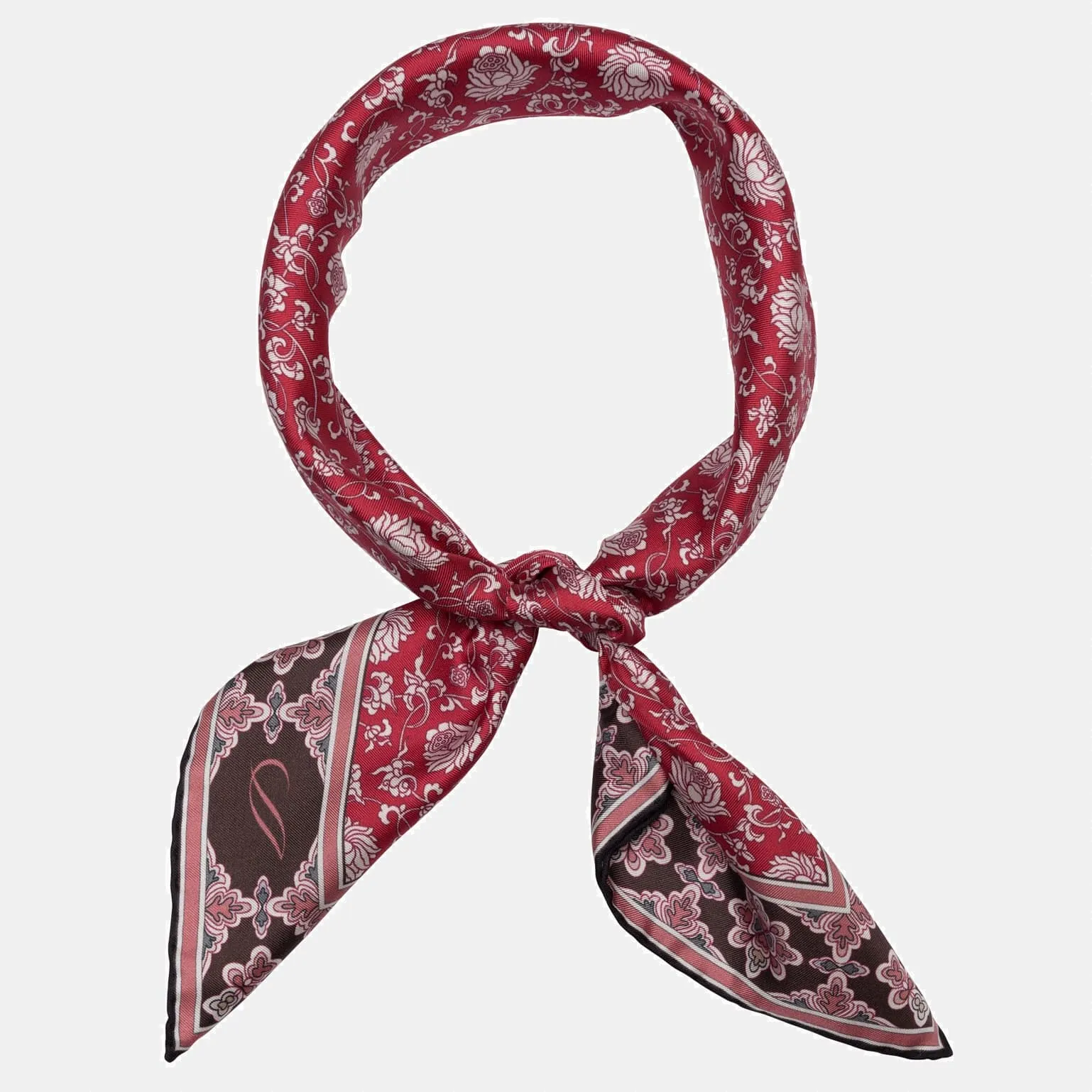 Caserta - Hand Rolled Silk Neckerchief - Red